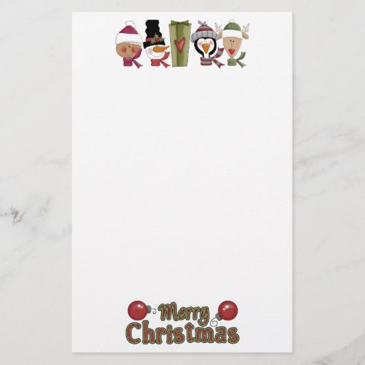 kerstkaarswerk briefpapier (Voorkant)