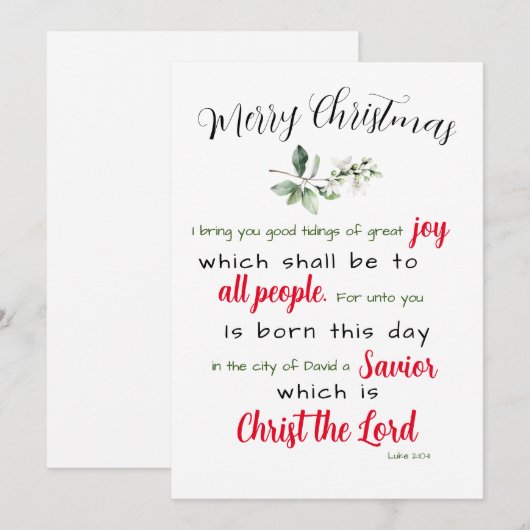 kerstkaart (Voorkant / Achterkant)