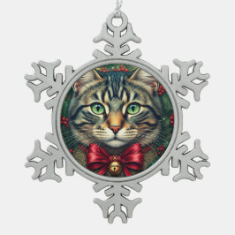 Kerstkaart 2024 tin sneeuwvlok ornament