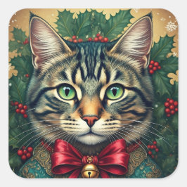 Kerstkaart 2024 vierkante sticker