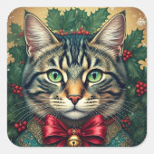 Kerstkaart 2024 vierkante sticker (Voorkant)