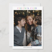 Kerstkaart 6 foto's Kleurrijke gezinskaart Kaart (Voorkant)