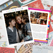 Kerstkaart 6 foto's Kleurrijke gezinskaart Kaart