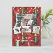 Kerstkaart Aangepaste Foto Vintage Achtergrond (Staand voorkant)