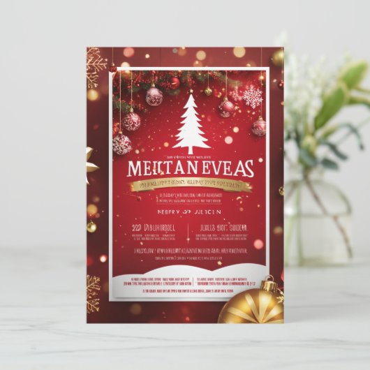 kerstkaart aankondiging (Staand voorkant)