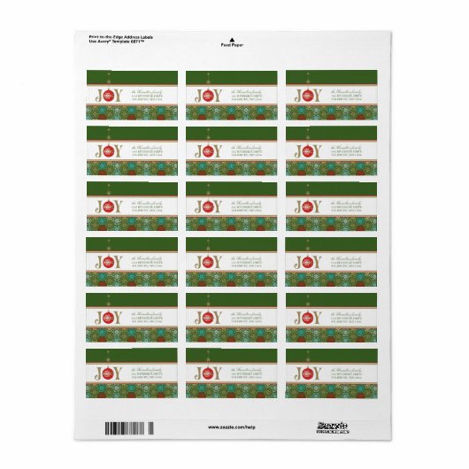 kerstKaart Adresetiketten Etiket (Full Sheet)