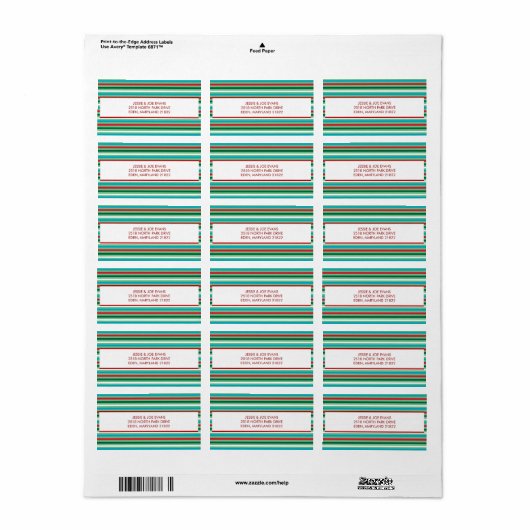 kerstKaart Adresetiketten Etiket (Full Sheet)