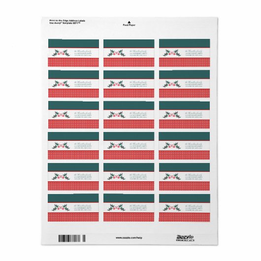 kerstKaart Adresetiketten Etiket (Full Sheet)