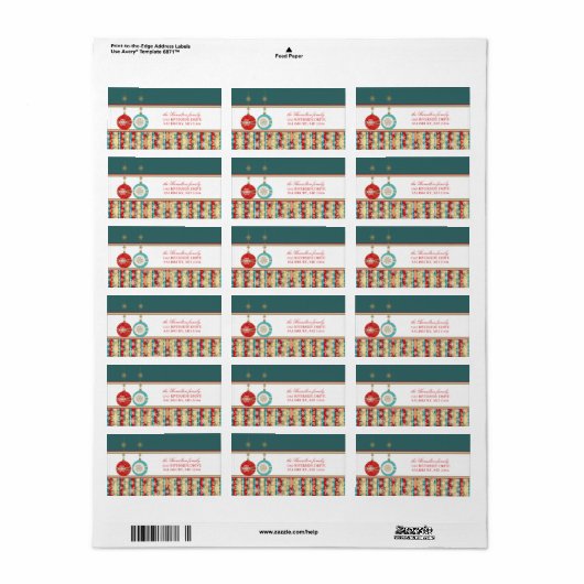 kerstKaart Adresetiketten Etiket (Full Sheet)