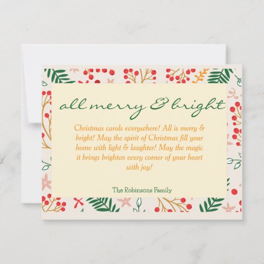 Kerstkaart 'All Merry & Bright' (Voorkant)