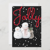 Kerstkaart, alleen sneeuwpoppen. bedankkaart (Voorkant)