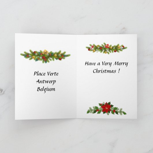 Kerstkaart - Antwerpen, België Kaart (Binnen)