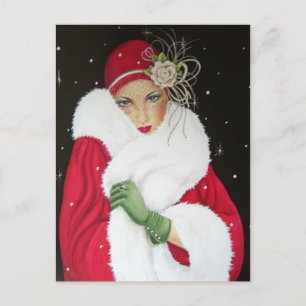 Kerstkaart - Art Deco 1930 kerstwensen Briefkaart