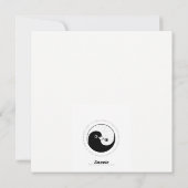 Kerstkaart b/w YinYang duiven Vrede & Harmonie (Achterkant)