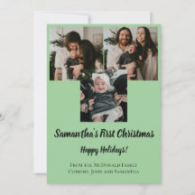 Kerstkaart baby's eerste kerst 3 foto naam