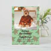 Kerstkaart Baby's eerste kerst groen Kaart (Staand voorkant)