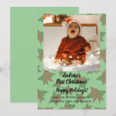 Kerstkaart Baby's eerste kerst groen Kaart (Voorkant / Achterkant)