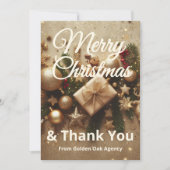 Kerstkaart Bedanken | Voeg Bedrijfslogo Toe (Voorkant)