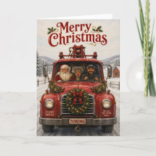 Kerstkaart Bedrijf Takelwagen Feestdagen Kaart