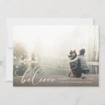Kerstkaart Believe Foto