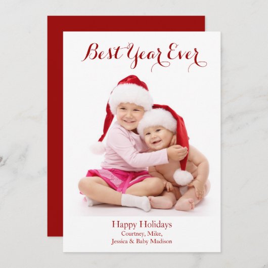 Kerstkaart 'Beste jaar ooit' (Voorkant / Achterkant)