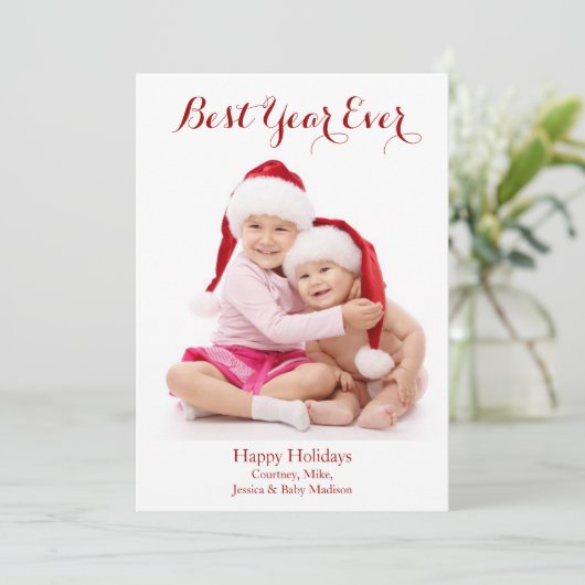 Kerstkaart 'Beste jaar ooit' (Staand voorkant)