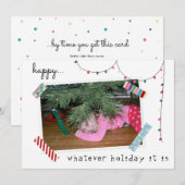 Kerstkaart 'Beter laat dan nooit' (Voorkant / Achterkant)