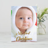 Kerstkaart bewerkbare kinderfoto en tekst (Staand voorkant)