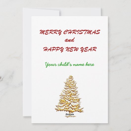 Kerstkaart bewerkbare kinderfoto en tekst (Achterkant)