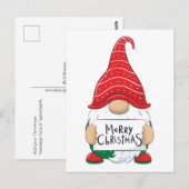 Kerstkaart - Blanke Kerst Kabouter Briefkaart (Voorkant / Achterkant)
