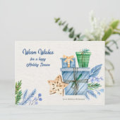 Kerstkaart Blauw (Staand voorkant)