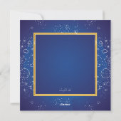 Kerstkaart blauw en goud foto kaart (Achterkant)