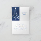Kerstkaart Blauw en wit met Prayer Bedankkaart (Binnen)