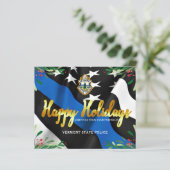 kerstkaart blauwe vlag van de politie (Staand voorkant)