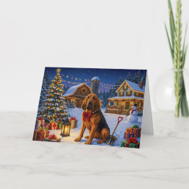 Kerstkaart Bloodhound Feestdagen Kaart