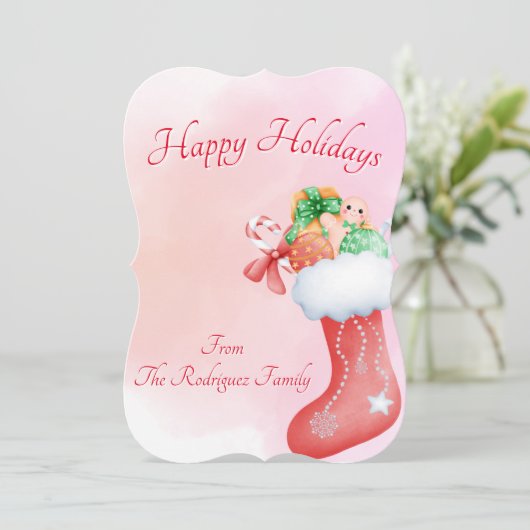 KERSTKAART BOHO STIJL KAART (Staand voorkant)