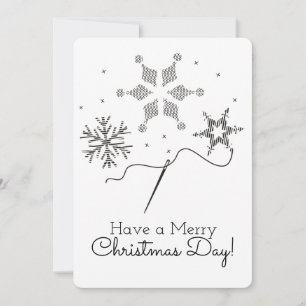 kerstkaart borduurkruis, naaisteek