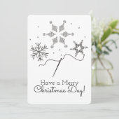 Kerstkaart borduurwerk kruissteek naaien (Staand voorkant)