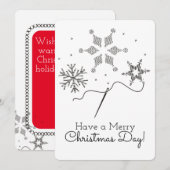 Kerstkaart borduurwerk kruissteek naaien (Voorkant / Achterkant)