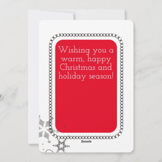 Kerstkaart borduurwerk kruissteek naaien (Achterkant)