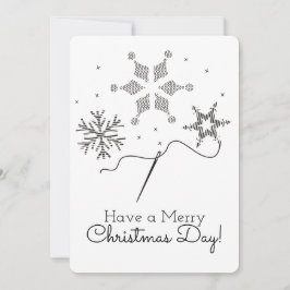 Kerstkaart borduurwerk kruissteek naaien