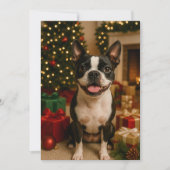 Kerstkaart Boston Terrier Kaart (Voorkant)