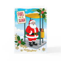 Kerstkaart brandstof de slee grappig