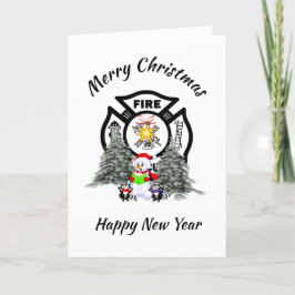 Kerstkaart brandweer Kerstmis brandweer Vakantiewe Feestdagen Kaart