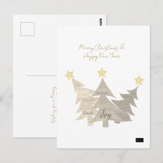 kerstkaart briefkaart (Voorkant / Achterkant)