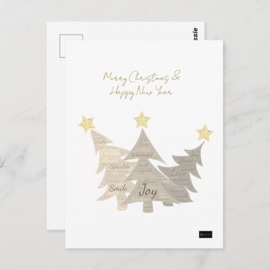 kerstkaart briefkaart (Voorkant / Achterkant)