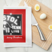 Kerstkaart Bristol Slogan Theedoek (Quarter Fold)