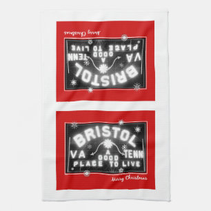 Kerstkaart Bristol Slogan Theedoek