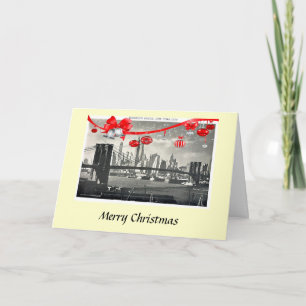 Kerstkaart - Brooklyn Bridge, New York City Feestdagen Kaart