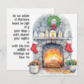 Kerstkaart By The Fire Flat (Voorkant / Achterkant)